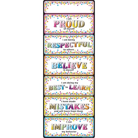 ASHLEY PRODUCTIONS Smart Poly™ Clip Chart w/Grommet, 9x24in, Confetti Positive Behavior 91950